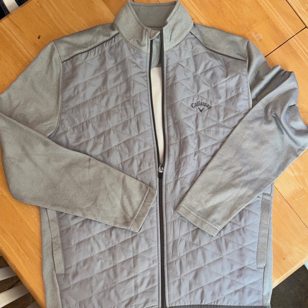 Callaway Men's Light Gray Quilted Performance Jacket Medium NWOT